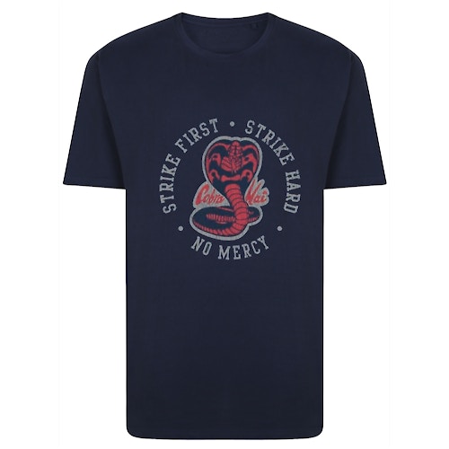 Bigdude Offizielles T-Shirt mit Cobra Kai-Print, Marineblau